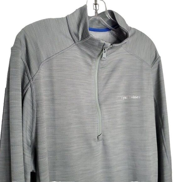 Vineyard Vines Mens Quarter Zip Pullover Medium Gray Sankaty Performance Preppy - Picture 3 of 6